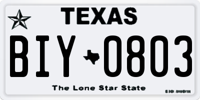 TX license plate BIY0803