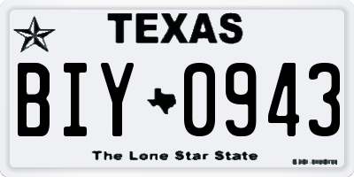TX license plate BIY0943