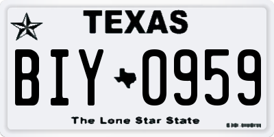 TX license plate BIY0959