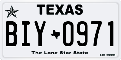 TX license plate BIY0971