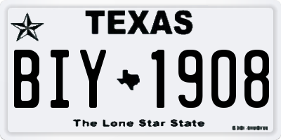 TX license plate BIY1908