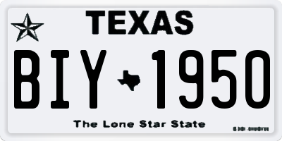 TX license plate BIY1950