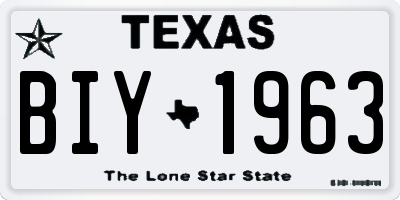 TX license plate BIY1963