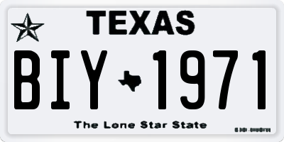 TX license plate BIY1971