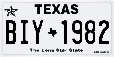 TX license plate BIY1982