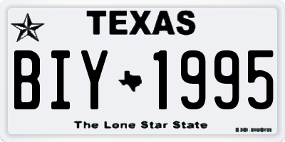 TX license plate BIY1995