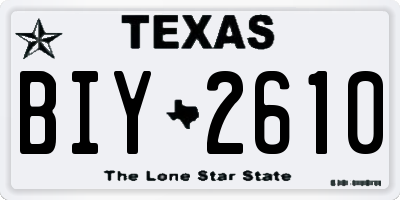 TX license plate BIY2610