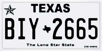 TX license plate BIY2665