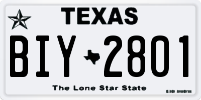 TX license plate BIY2801