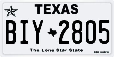 TX license plate BIY2805