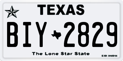 TX license plate BIY2829