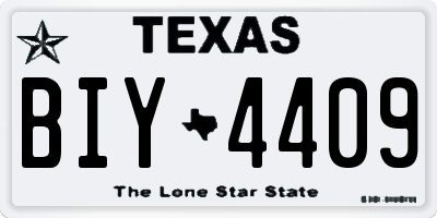 TX license plate BIY4409