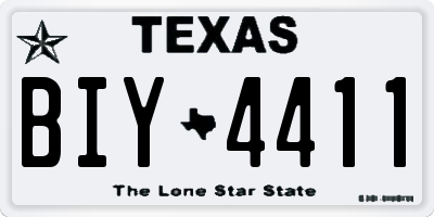 TX license plate BIY4411