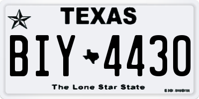 TX license plate BIY4430