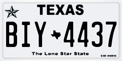 TX license plate BIY4437