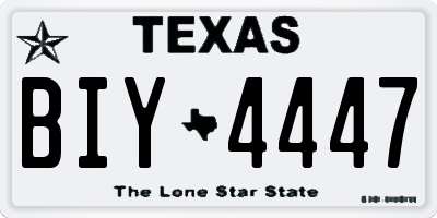 TX license plate BIY4447