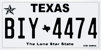 TX license plate BIY4474