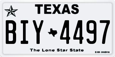 TX license plate BIY4497