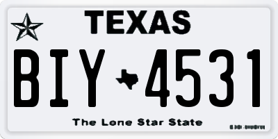 TX license plate BIY4531