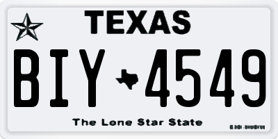 TX license plate BIY4549