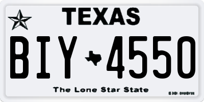 TX license plate BIY4550