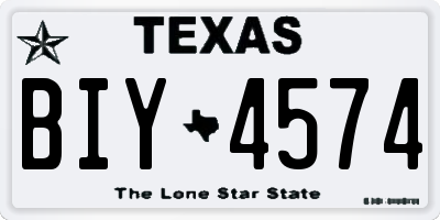 TX license plate BIY4574
