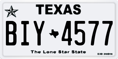 TX license plate BIY4577