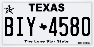 TX license plate BIY4580