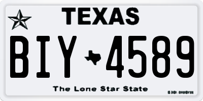 TX license plate BIY4589
