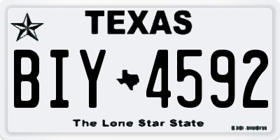 TX license plate BIY4592