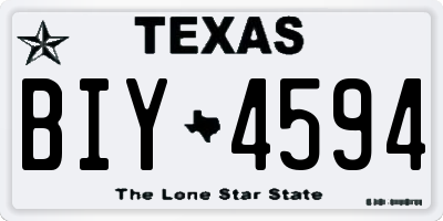 TX license plate BIY4594