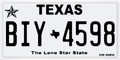 TX license plate BIY4598