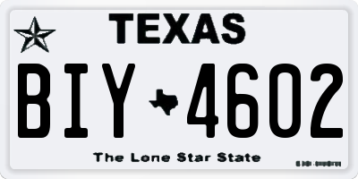 TX license plate BIY4602
