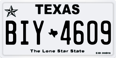 TX license plate BIY4609
