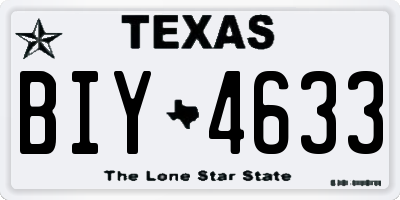 TX license plate BIY4633