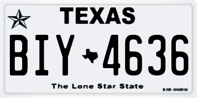 TX license plate BIY4636