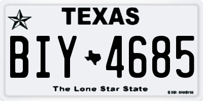 TX license plate BIY4685