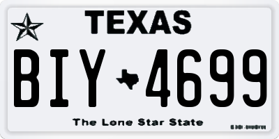 TX license plate BIY4699