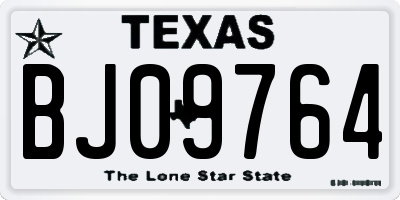 TX license plate BJ09764
