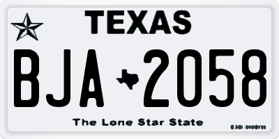TX license plate BJA2058