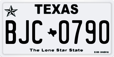 TX license plate BJC0790