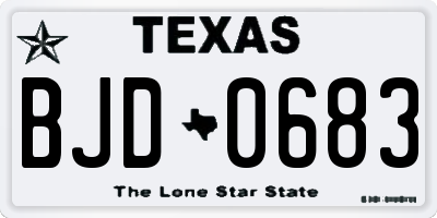 TX license plate BJD0683
