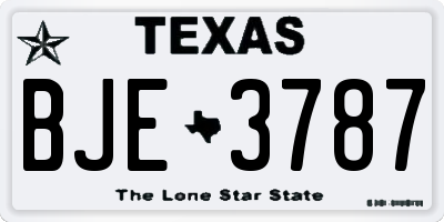 TX license plate BJE3787
