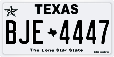 TX license plate BJE4447