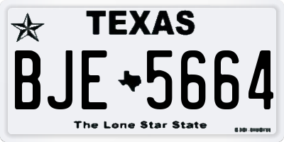 TX license plate BJE5664
