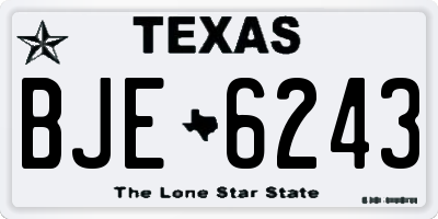 TX license plate BJE6243