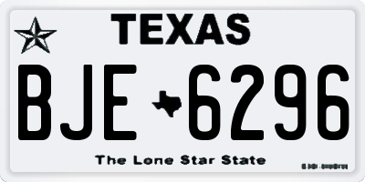 TX license plate BJE6296