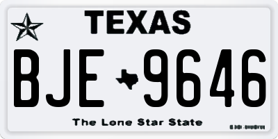 TX license plate BJE9646