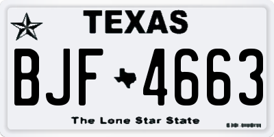 TX license plate BJF4663