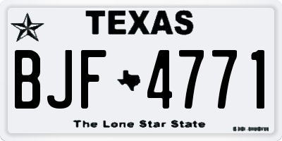 TX license plate BJF4771